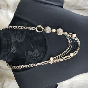 Beautiful Chico's Gold tone Chain and Bead Necklace 32 Inch Length